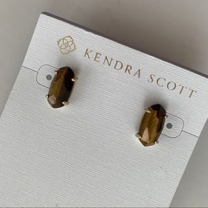 Kendra Scott Tigers Eye/Gold Betty stud earrings